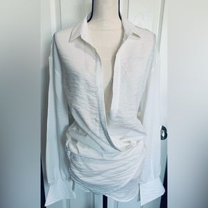 Draped Mini Shirt Dress